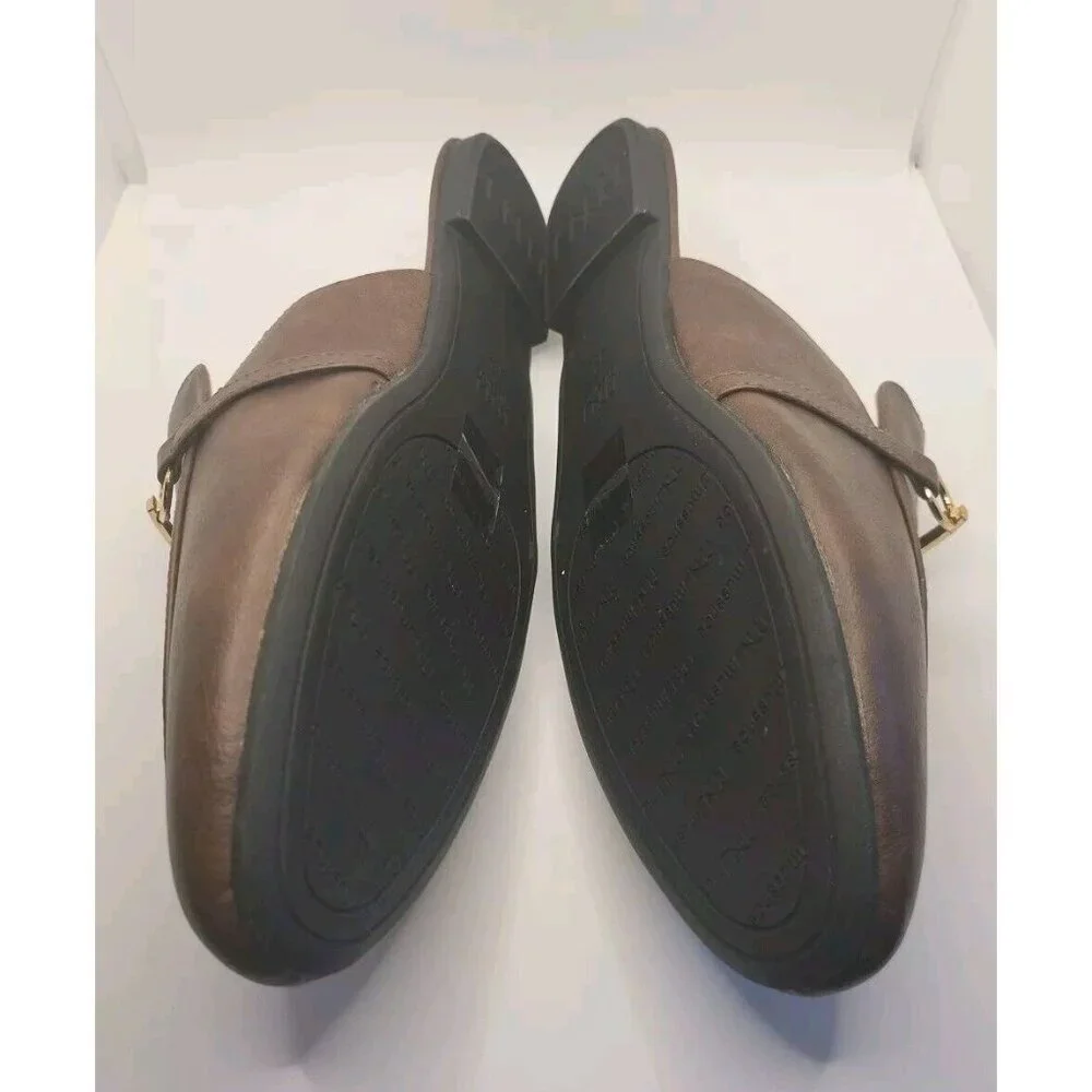 MUSSHOE Loafer for Women Brown Gold Slip on Flats New Without Tag 8.5 MNU‎
